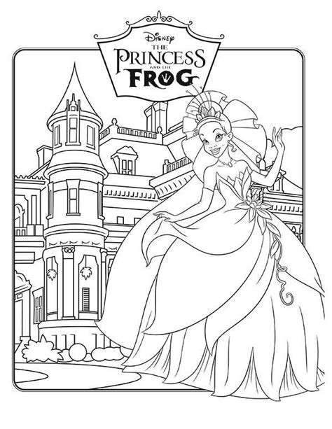 Tiana with naveen the frog. Walt Disney Princess And The Frog Coloring Pages : Bulk ...