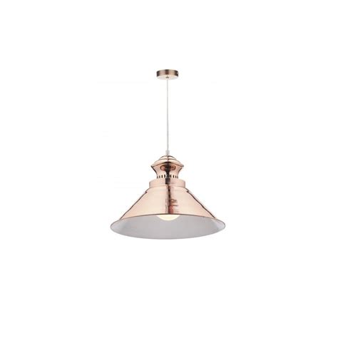 Next day delivery & free returns available. On Trend Shiny Copper Ceiling Pendant White - Lighting and ...