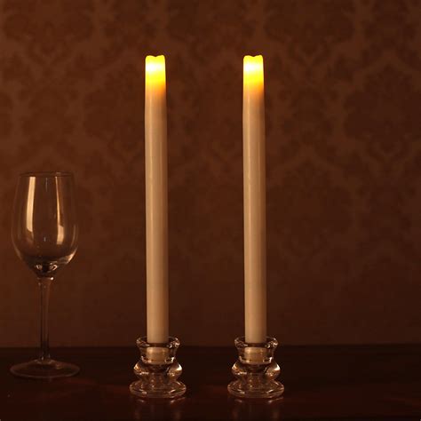 Homemory yellow light flameless candles Battery Operated Flickering Taper Candles Led With Remote ...