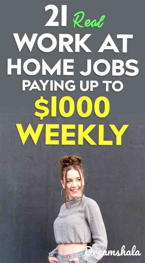 Check spelling or type a new query. 21 Genuine Work At Home Jobs That Pay Weekly - Dreamshala ...
