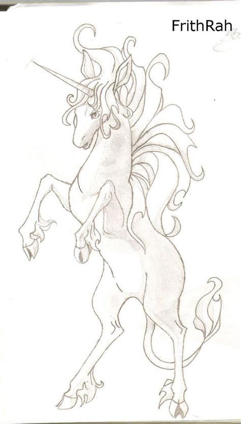 Black and white color drawings. Last Unicorn Lineart by Frithrah on DeviantArt (With ...