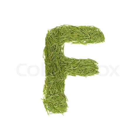 Letter f from alphabet royalty free stock images . Green alphabet, letter F isolated on ... | Stock image | Colourbox