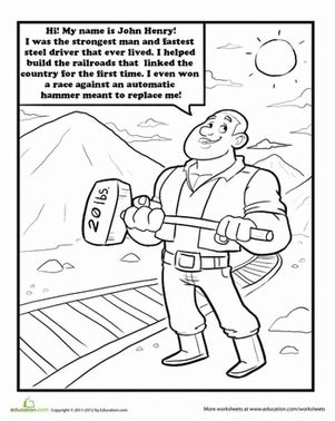 20 видео 5 803 400 просмотров обновлен 18 сент. John Henry Coloring Page | Tall tales activities, Tall ...