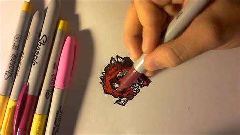 Match colours used in a hand coloured colouring page image create and scan their own line drawing, then colour several versions of it in photoshop. Sharpie Monster Drawing: Adding Color - YouTube