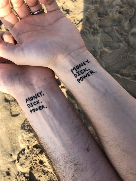 The meaning behind the matching tattoos can only be revealed when they are placed next to each other. Matching tattoos : UnREALtv