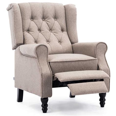 • are large or small wings better? ALTHORPE WING BACK RECLINER CHAIR FABRIC BUTTON FIRESIDE ...