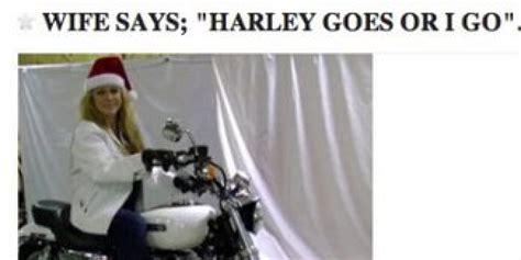 Check spelling or type a new query. Husband Told To Choose Between Wife And Harley Is Selling ...