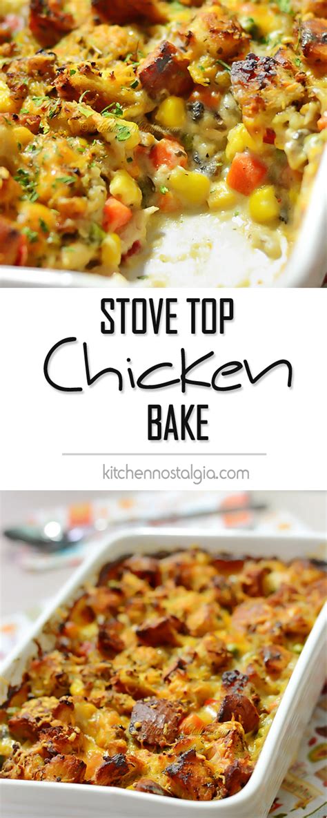 Add celery and onions to the stuffing. Stove Top Chicken Bake | Kitchen Nostalgia