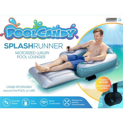 The motorized pool float is perfect lounging on a luxurious pool float on a hot day is the ideal way to relax this summer. Poolcandy Splash Runner 2.5 Motorized Inflatable Pool Lounger | Pool lounger, Inflatable pool ...