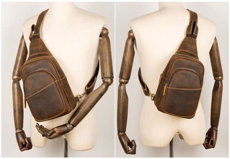 Ladies brown leather sling bag. Leather Mens Cool Sling Bag Crossbody Bag Chest Bag for ...