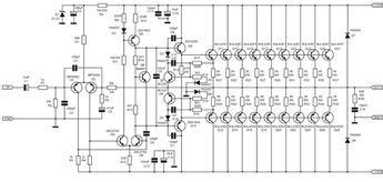 The circuit diagram can be seen below. 1000 Watt Amplifier APEX 2SC5200 2SA1943 | Audio amplifier, Circuit diagram, Electronic circuit ...