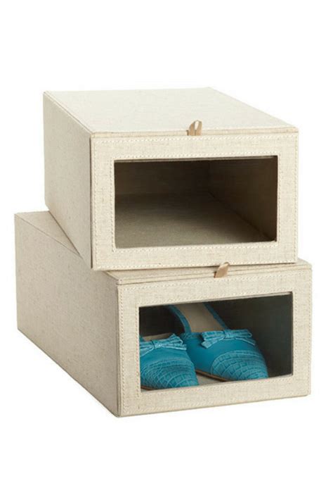 Maybe you would like to learn more about one of these? Linen Cambridge Drop-Front Shoe Box | Drop front shoe box ...