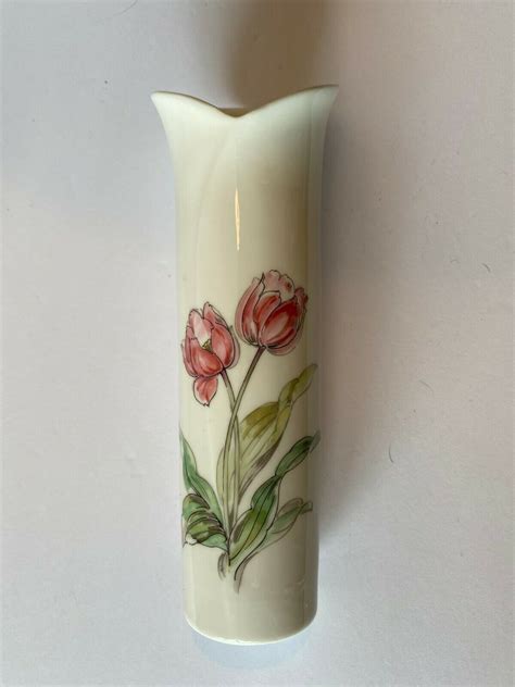 Maybe you would like to learn more about one of these? Vintage Vase Porcelain Flowers Tulips Gold Rim Made in ...