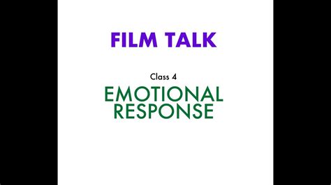 The king zilla proudly presents: Film Talk with Bob Dutton - Class 4: Emotional Response ...