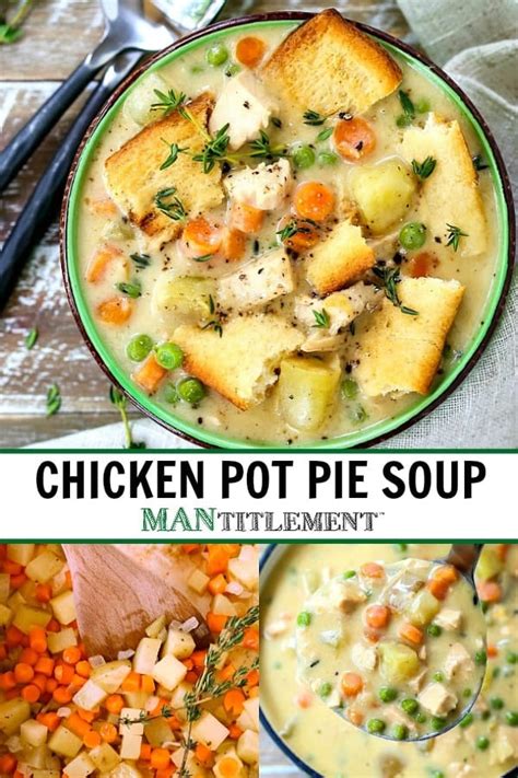 Calories 320, total fat 12g, saturated fat 0g, cholesterol 0mg, sodium 941mg, total carbohydrate 37g, dietary fiber 4g, protein 19g, vitamin a 0%dv, vitamin c categories: Chicken Pot Pie Soup | A Creamy & Comforting Soup Recipe