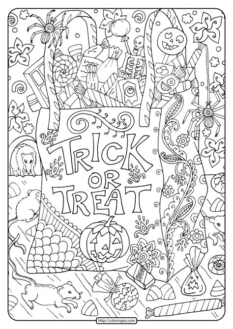 Free halloween coloring pages for kids (or for the kid in you). Free Printable Trick or Treat Coloring Pages