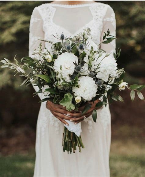 Opt for simple green leaves and vines for a woodsy. Greenery bouquet, ivory bridal bouquet, bridal bouquet ...