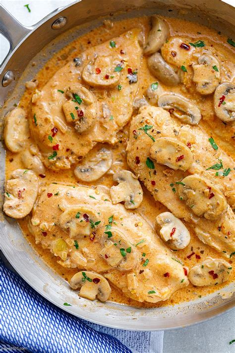 Mix cheese, crumbs and seasonings in shallow dish. Creamy Garlic Parmesan Chicken Breasts﻿ with Mushrooms in ...
