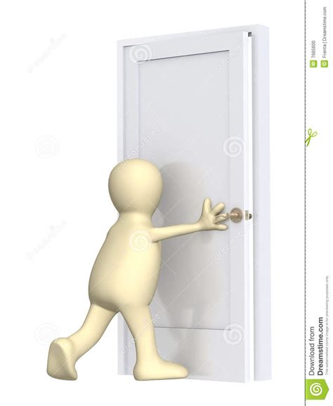 1 closing doors with handles and knobs. 3d Puppet, Closing A Door Stock Photo - Image: 7665600