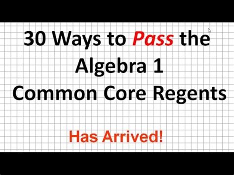 Regents algebra i (common core) test prep, practice tests and past exams. Algebra 1 Common Core Regents Review 30 Ways to Pass the ...