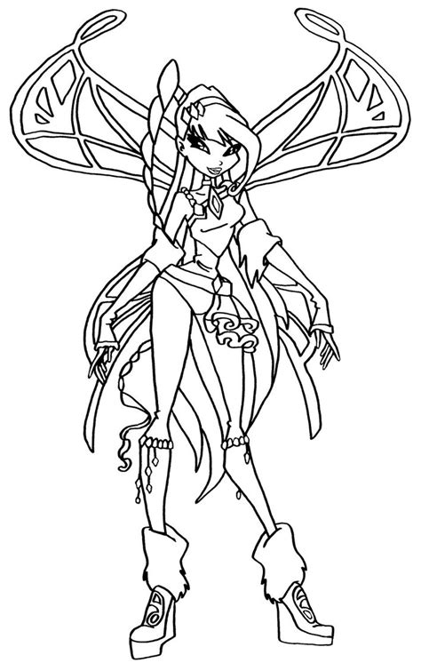 Winx club musa coloring pages. Coloriage Musa Lovix Winx à imprimer et colorier