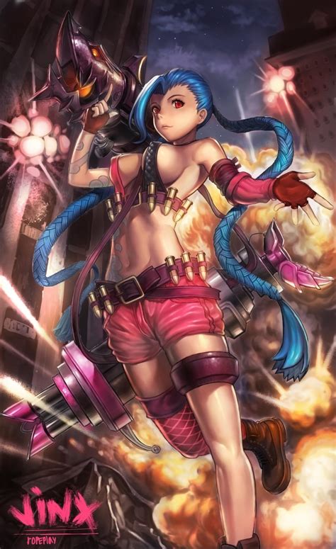 270 notes #league of legends #gif #akali #evelynn #this doesnt do eve justice im sorry. jinx (league of legends) drawn by rope_play | Danbooru