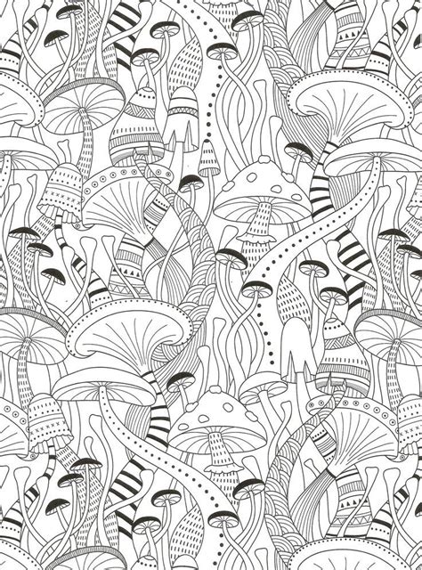 Download and print these mushrooms coloring pages for free. Mushrooms coloring page for adults. - Crafting Style ...