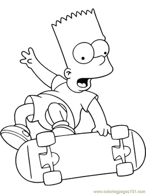 Bart and his skateboard coloring page. 27 best coloring skateboard images on Pinterest | Coloring ...