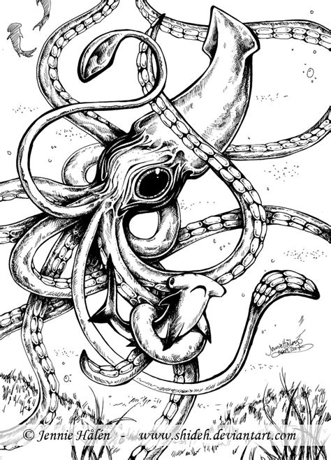 In this next tutorial you will be lea. Colossal Squid Drawing at GetDrawings | Free download