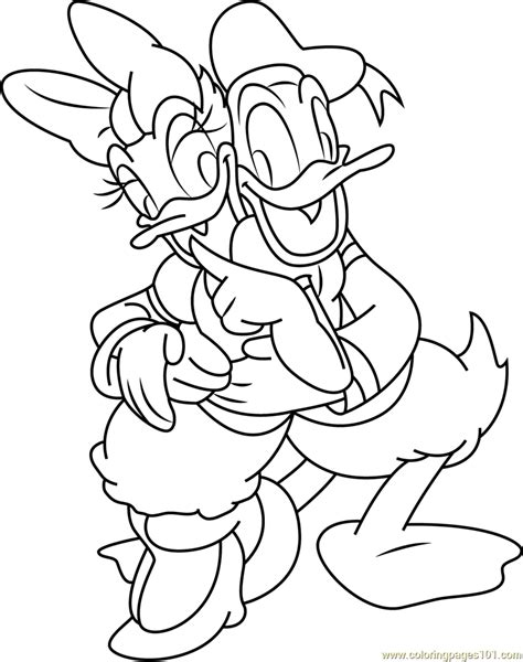 Mother's day hug coloring pages. Donald Daisy Duck Hug Coloring Page for Kids - Free Donald ...