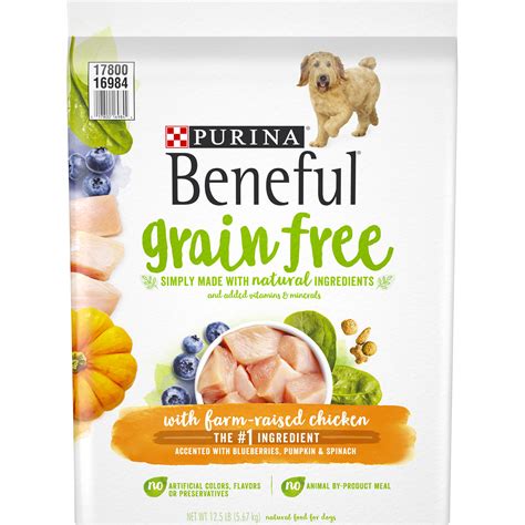 Made with real beef, chicken or salmon, these small dog formulas are thoughtfully crafted without artificial colors, flavors, or preservatives. Purina Beneful Grain Free with Real Farm-Raised Chicken ...