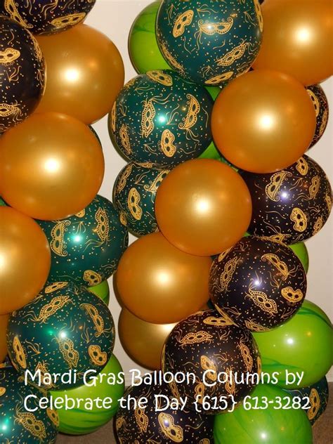 I used several types and sizes of designer ribbon to create the bow. Mardi Gras themed Balloon Columns by Celebrate the Day ...