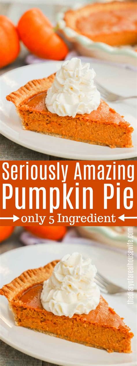 Small pumpkins are more flavorful. Easy 5 Ingredient Pumpkin Pie • The Diary of a Real Housewife