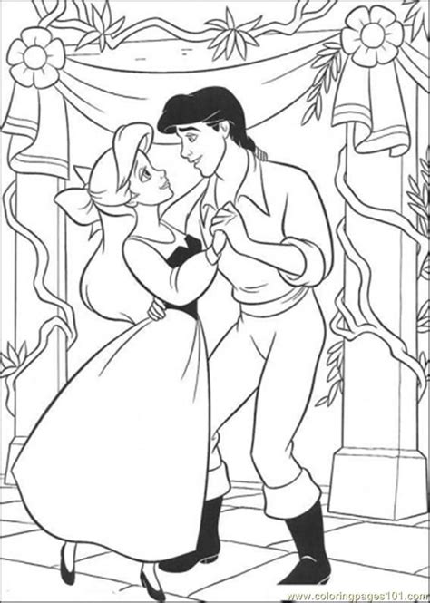 Walt disney coloring page of prince eric and princess ariel from the little mermaid (1989). Ariel And Eric Coloring Pages - Coloring Home