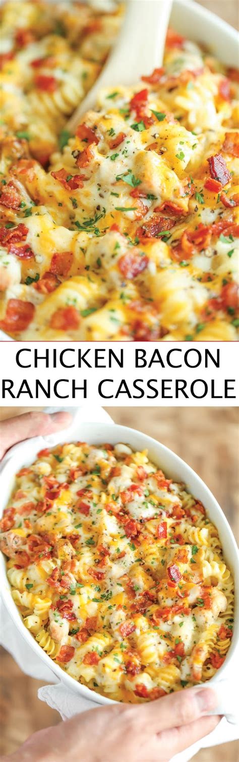 Cover the casserole dish with aluminum foil and place in the oven. CHICKEN BACON RANCH CASSEROLE