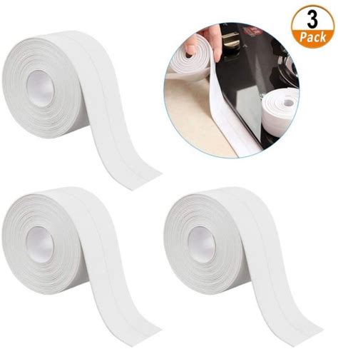 Sealing or caulking the bathtub drain helps guard against bathtub drainage problems and water damage. 3 Rolls Caulk Strip PVC Self Adhesive Tape, Bathroom ...