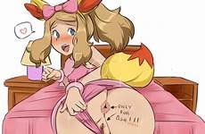 pokemon anime serena xxx cosplay pussy upskirt ass panties rule 34 fennekin anus animal female skirt edit hud big pink