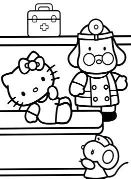 Don't just settle for the same old animals; Hello Kitty Playing Baseball Game Coloring Page - Free ...