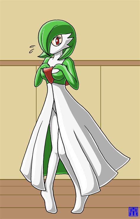 Handling out pamphlets at beach for his sister's restaurant. Living Suit of Gardevoir 2 by sinrin8210 on DeviantArt