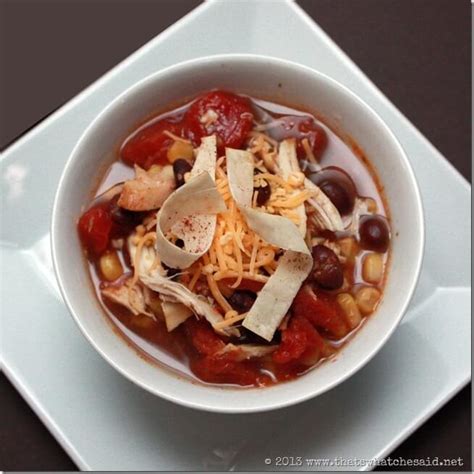 Use leftover chicken to make tortilla soup. Crock Pot Chicken Taco Soup - That's What {Che} Said...
