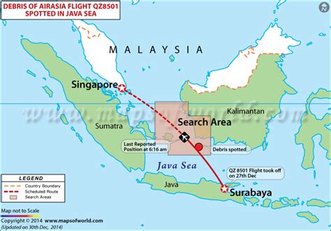 Vip tour travel bali hotels & villas map of java bali maps and orientation: Path Map of Missing AirAsia Flight from Indonesia to Singapore | World News