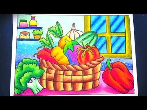 Lukisan buah buahan dalam bakul menggunakan pensil. Gambar Sketsa Buah Buahan Di Dalam Keranjang