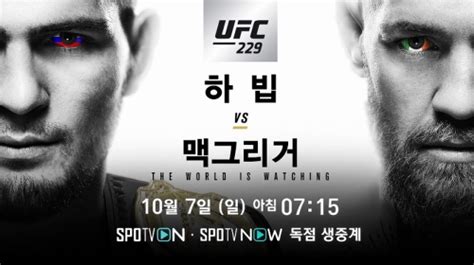 October 22 at 10:05 pm ·. 하빕 맥그리거 중계, UFC 229 중계 하빕 맥그리거 경기시간