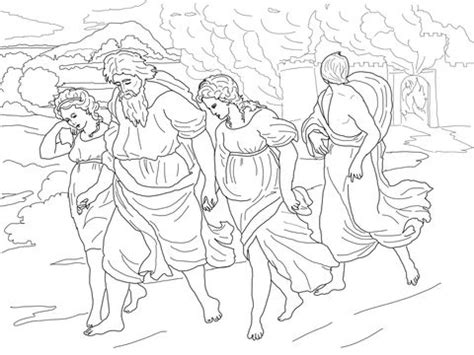 50 righteous men, … abraham intercedes for sodom coloring page | ep. Lot and His Daughters Fleeing the Destruction of Sodom and ...