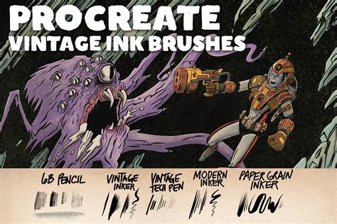 These brushes pay tribute to illustrators like bob bugg and robert clarke of mad magazine. Procreate Vintage Comic Ink Brushes | Vintage comics, Ink ...