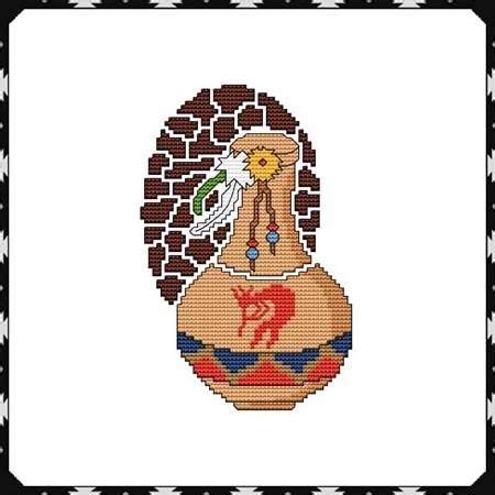 Fiber pack available for additional cost. Arizona Kokopelli Pottery Cross Stitch Pattern | Cross ...