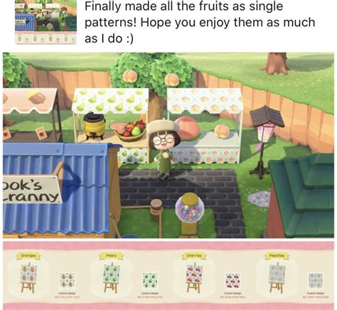 Animal crossing island inspirations come in all shapes and sizes and plenty of people are excited to share their design codes just to see how others will make the most of them. Fruit stands in 2020 | Animal crossing game, Animal ...
