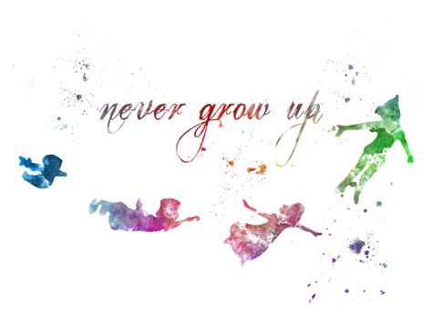 Maybe you would like to learn more about one of these? Peter Pan Quote 'Never Grow Up' ART PRINT by SubjectArt on ...