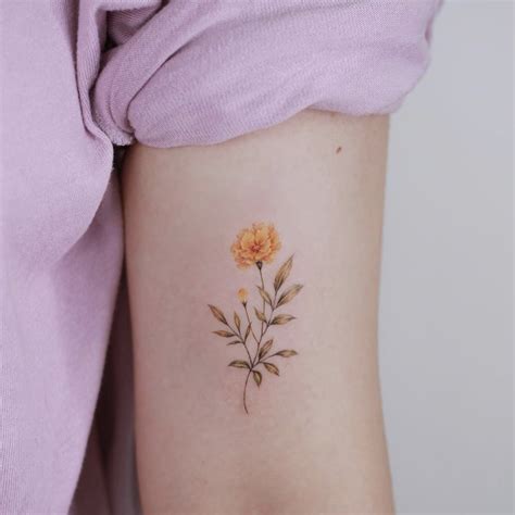 The soft details are enhanced with pink or purple hues which supply a touch of color for an amazing overall look. 10+ Dainty Flower Tattoo Ideas in 2020 | Dainty flower ...
