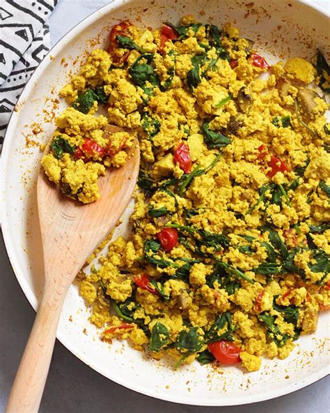 For example, cooking tofu in a pan will crisp it up, creating a pleasing textural contrast. Tofu Scramble | Recipe | Tofu scramble, Super healthy ...